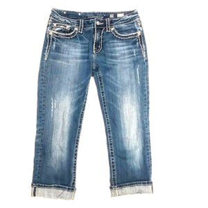 Miss Me Easy Capri Distressed Cropped Pant Size 26